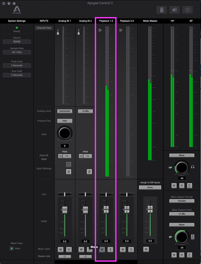 How to use the Mixer to directly monitor inputs?